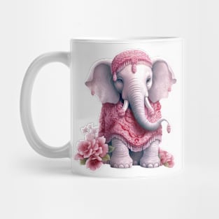 Pink Christmas Elephant Mug